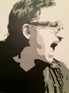 Bono, spray paint stencil art