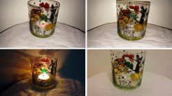 Studio Ghibli Inspired Mixed Characters Stained Glass Candle Holder