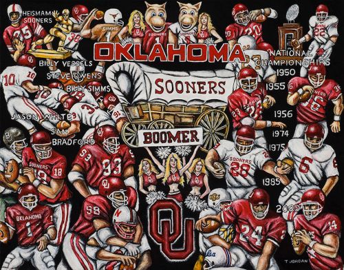 "Sooners Tribute" College Tribute Print from Thomas Jordan Gallery