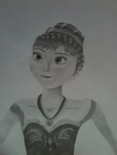 Anna from Disney's Animated Film "Frozen" Realistic Graphite Drawing