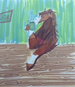 Horse Drinkin' Coffee