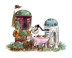 Boba Fett and R2-D2 Have Tea