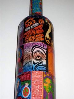 Psychedelic Poster Decoupage on Wine Bottle