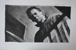 Drawing of Michael Myers in Halloween